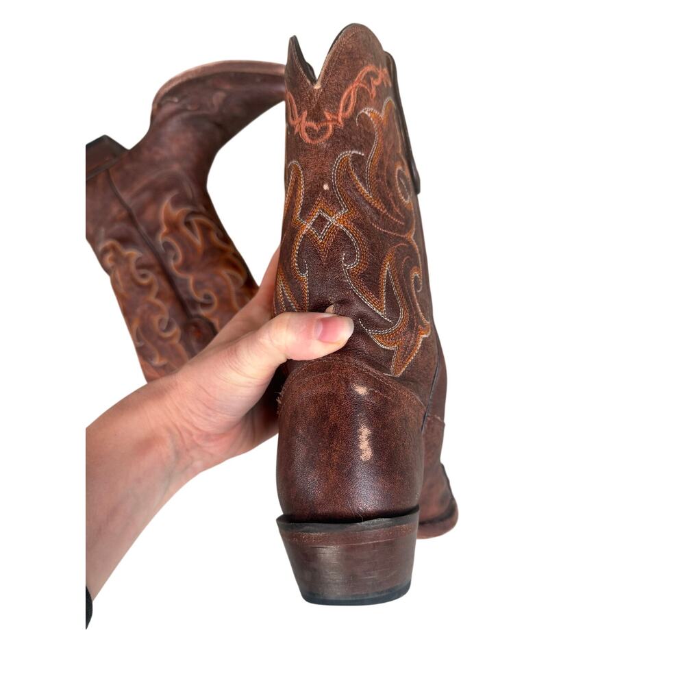 Tony Lama VF6005 Women's Clay Santa Fe Leather Cowboy Boots Size 7 B Snip Toe - Picture 4 of 12